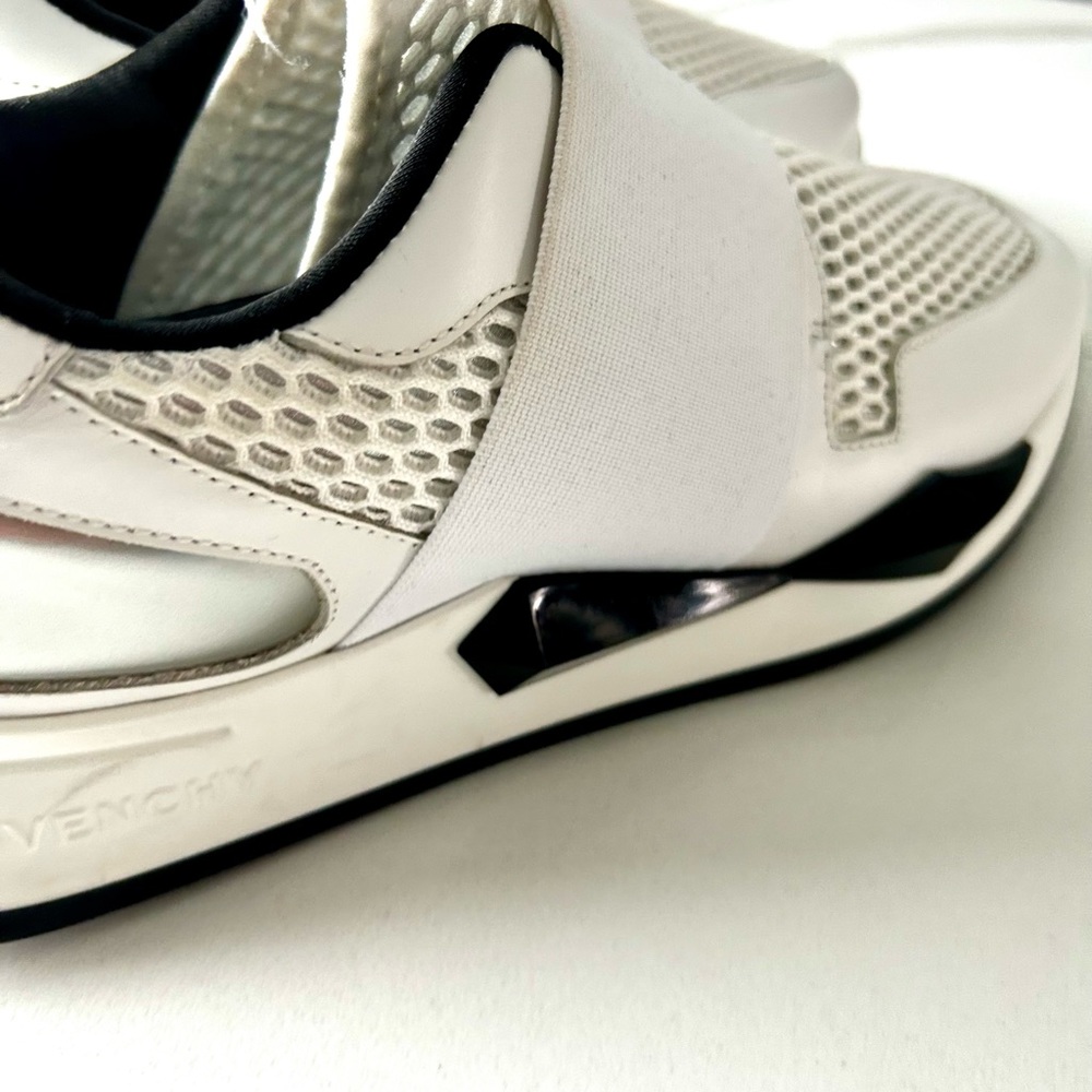 White and Black Givenchy Stretch-Mesh Slip On Sneakers - Picture 6 of 16